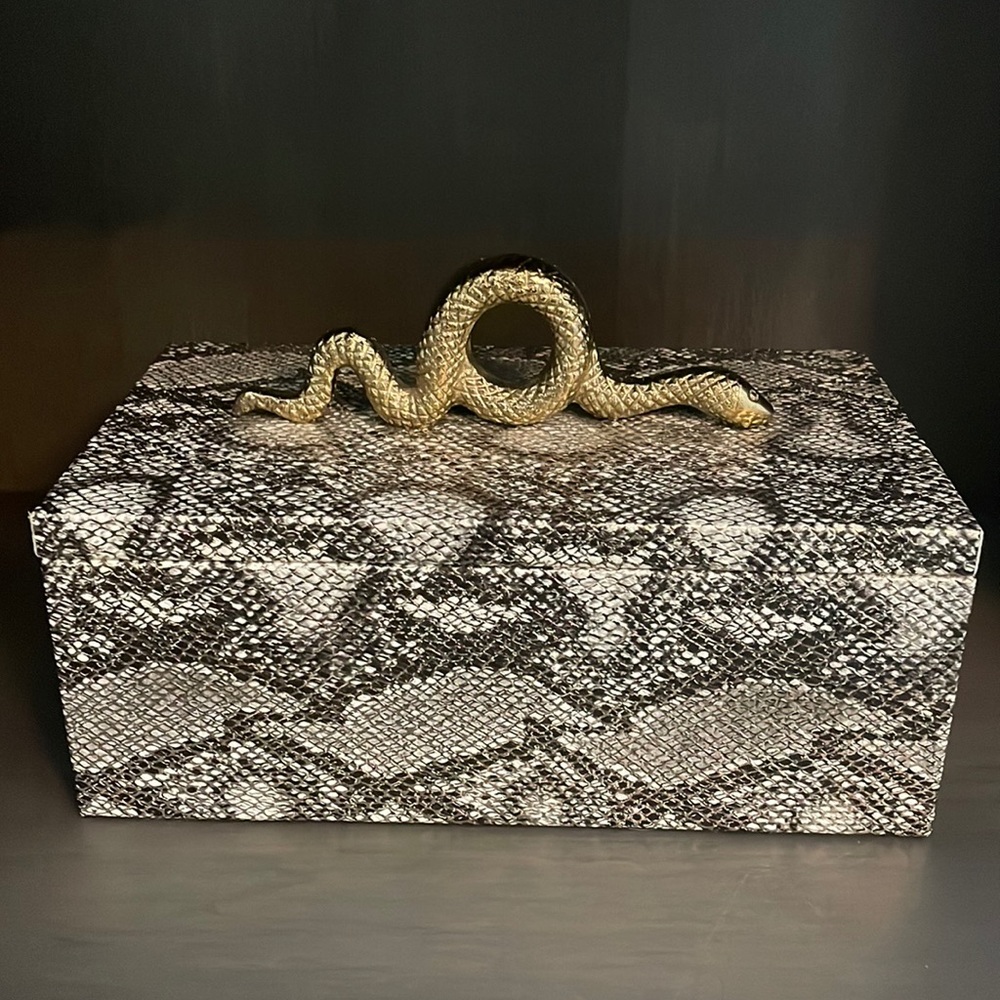 Snake theme felt lined keepsake box